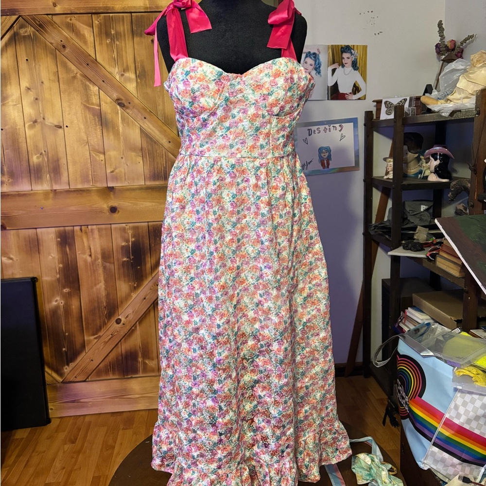 The Vintage Shop Black and Pink Dress